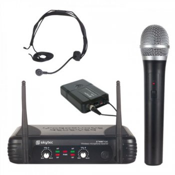Skytec mikrofonn set VHF, 2 kanlov, 1x run mikrofon, 1x headset