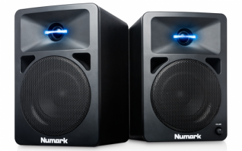 Powered Desktop DJ  Monitors with  illuminated 1" silk dome  tweeter and 5 1/4"  woofer