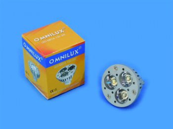 12V MR-16 GU-5.3 Omnilux, 3x1W LED 3000K